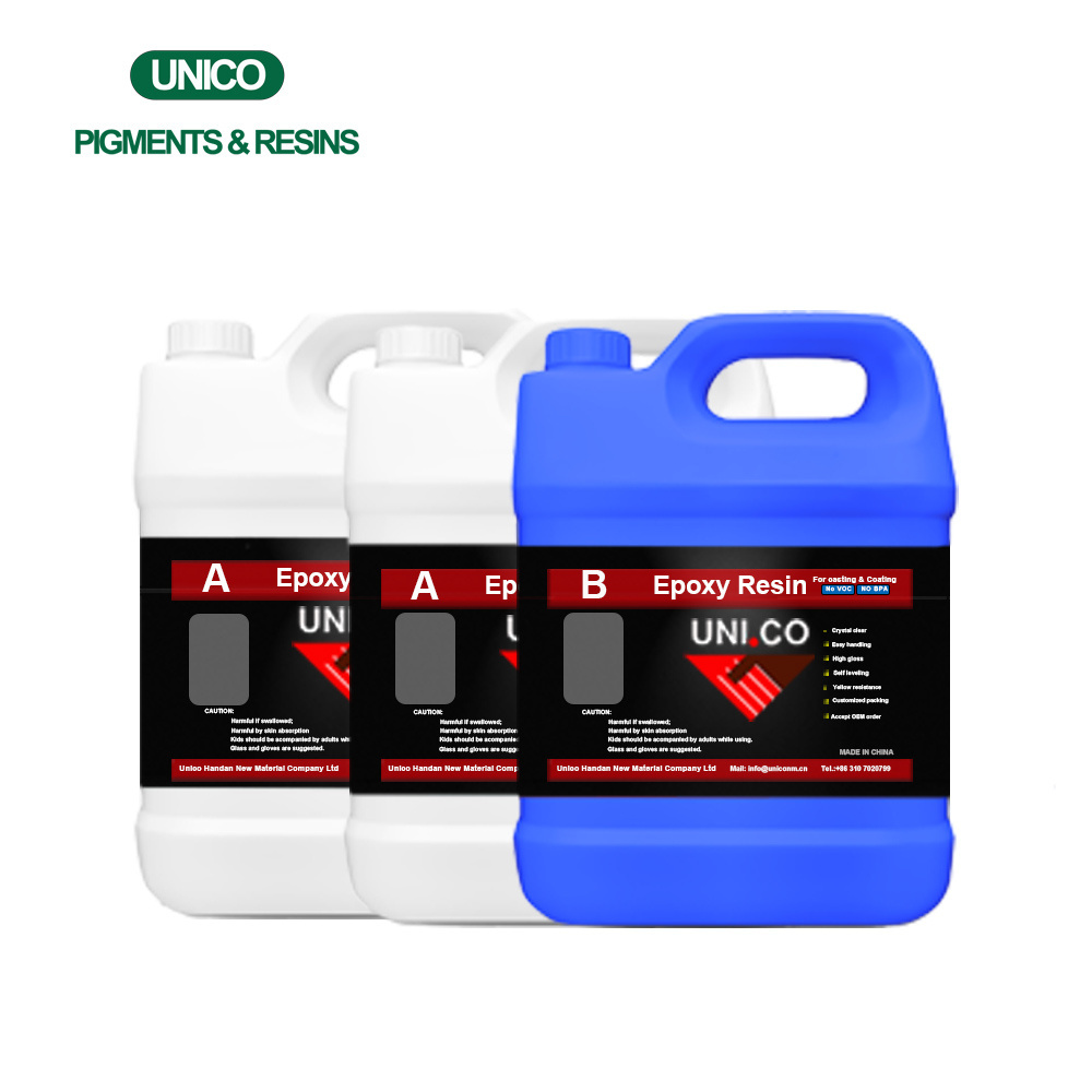 UNICO crystal clear epoxy resin AB glue for floor coating 3D epoxy resin floor