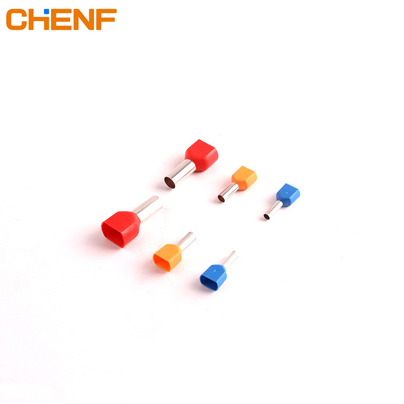 CHENF TE1008 Ferrules Annual Sales Insulated Crimp Double Cable Wire Terminal Pin Type Bootlace Ferrule Ends