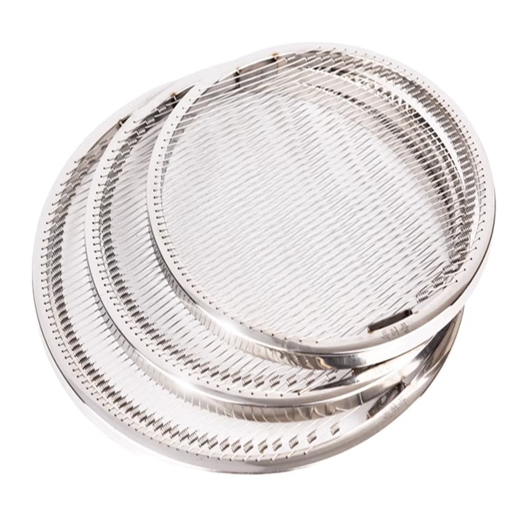 Hot sale round stainless steel barbecue grill spring wire mesh 265mm 295mm 330mm for roast cooking