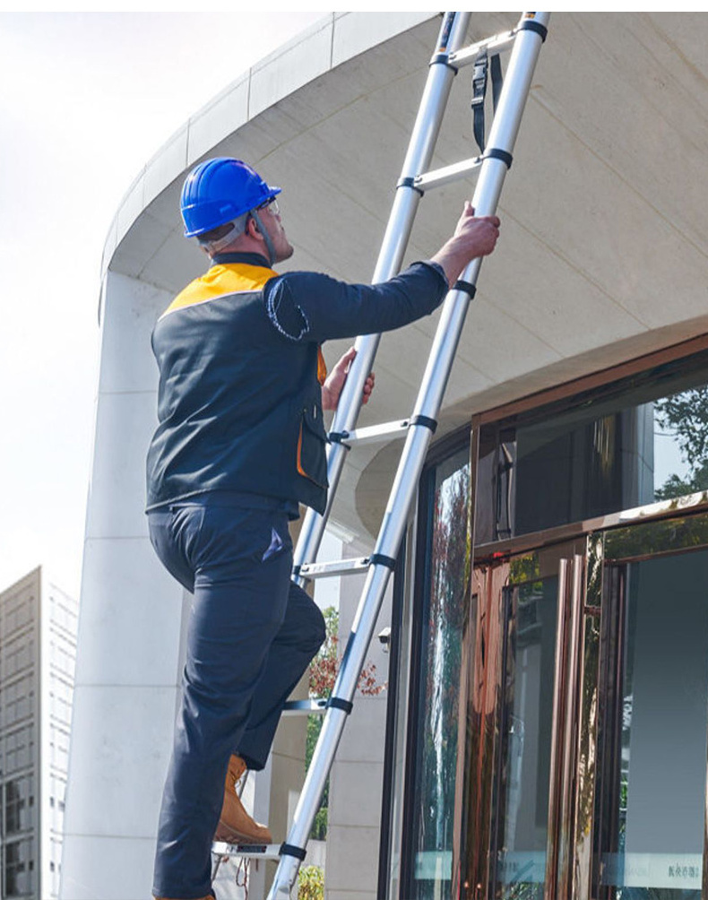 steel platform Single-sided telescopic ladder portable Industrial ladder wall mounted scaffolding parts used ladders for sale