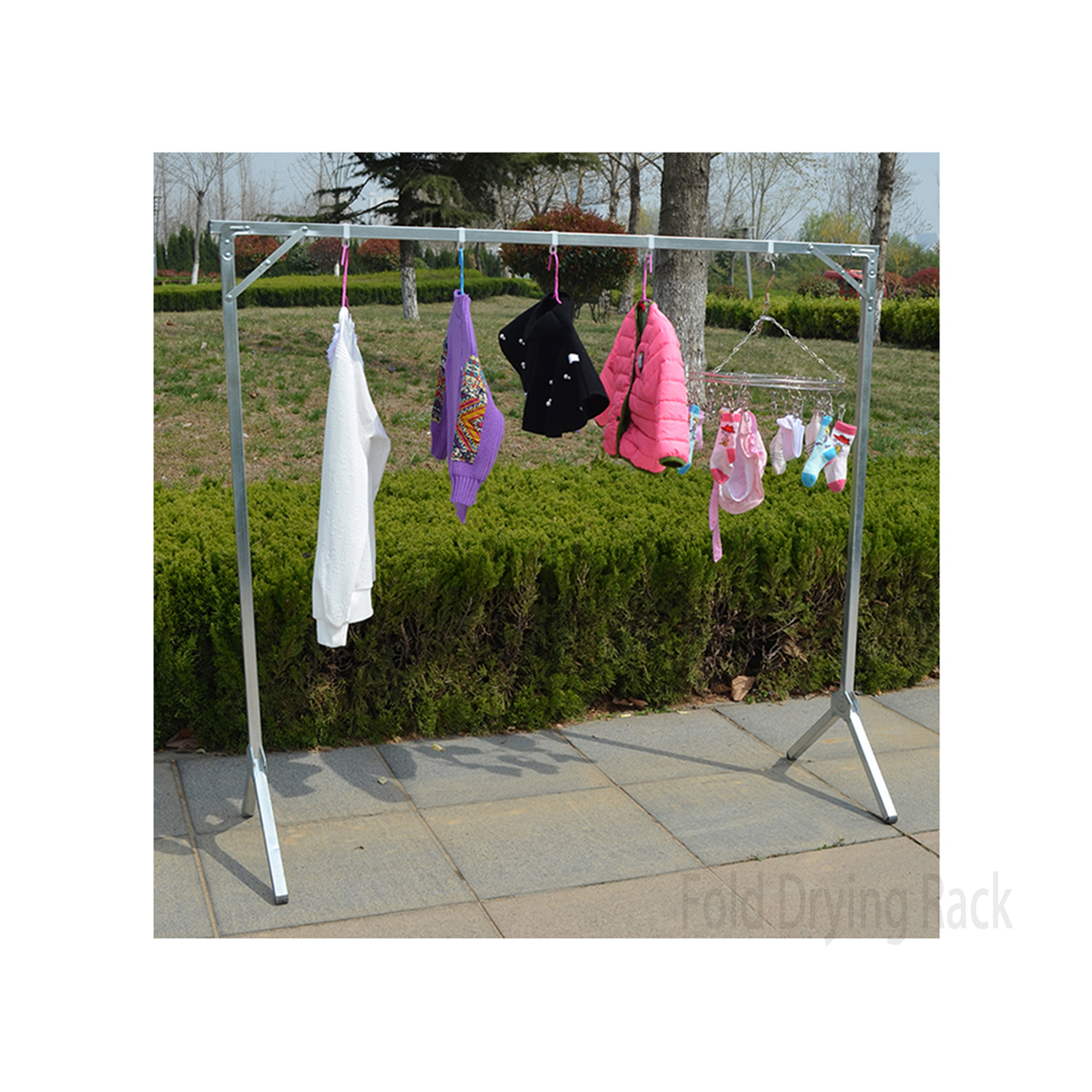 New Single Tube Stainless Steel Clothes Drying Display Rack Cheap Clothes Rack Sale