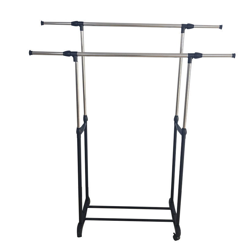 Detachable Pole Adjustable Clothes Hanger Stand Indoor Floor Clothes Drying Rack Standing Laundry Hanger