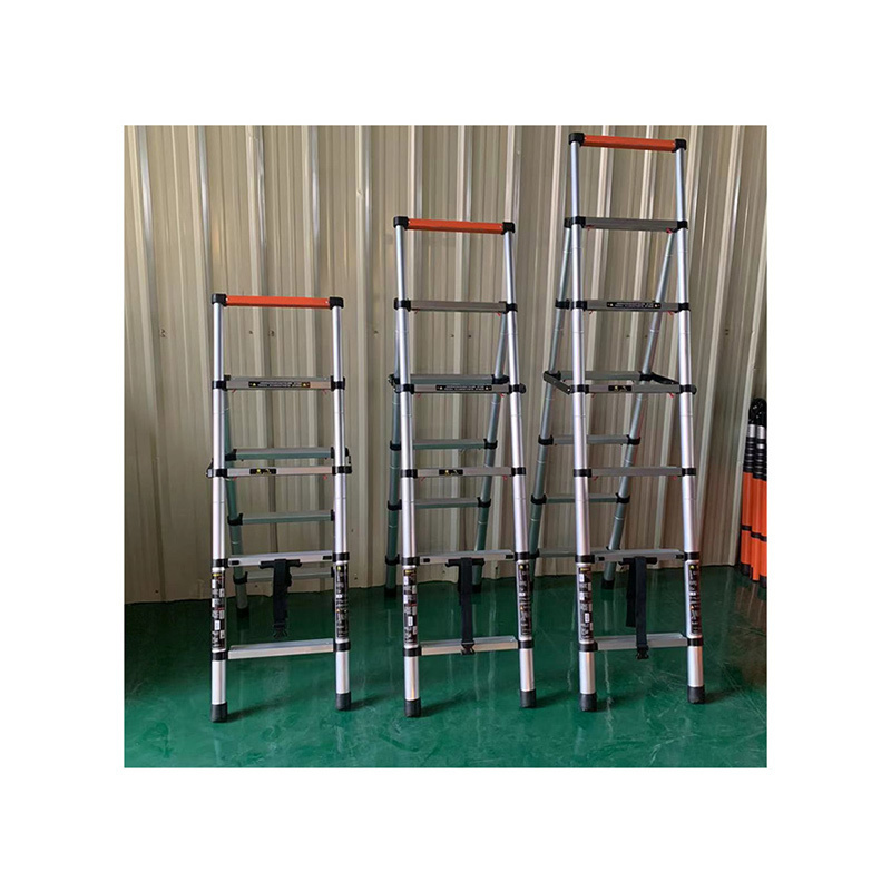 Save Space Compact A-Type Telescopic Ladders Stainless Steel Herringbone Ladder Extension Ladder