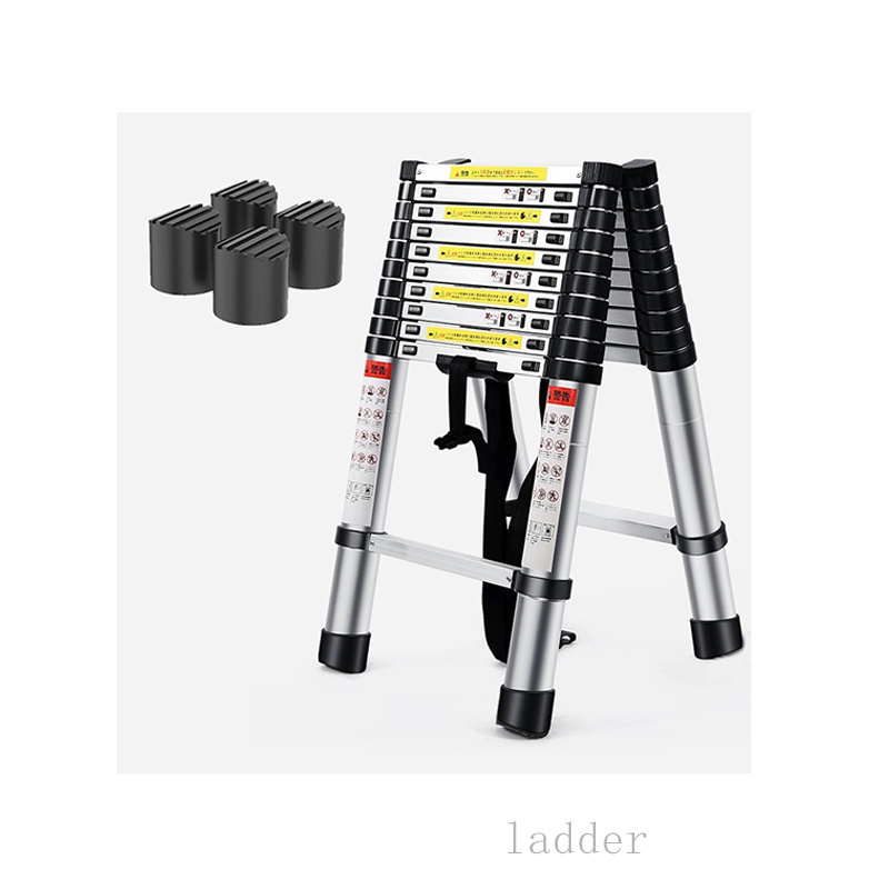 double telescopic aluminum monkey ladder Work step mobile ladder outdoor Folding Adjustable Height ladder