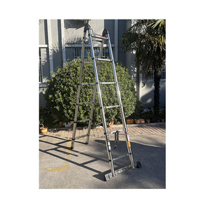 portable foldable telescopic ladder household double sided ladder mobile Lifting ladder insulated With large Step Big Joint