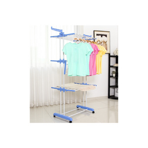 Folding floor standing Rack Stand Hanging customizable clothes hanger with wheels