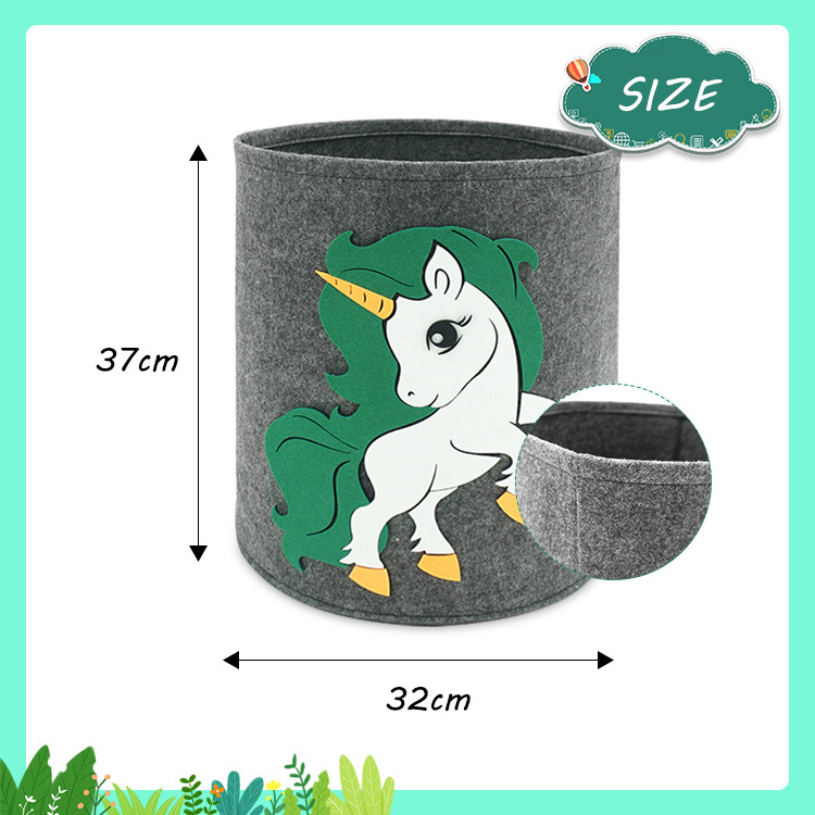 New Design Home Decoration Cute Horse Animal Shape Multifunction Felt Storage Basket