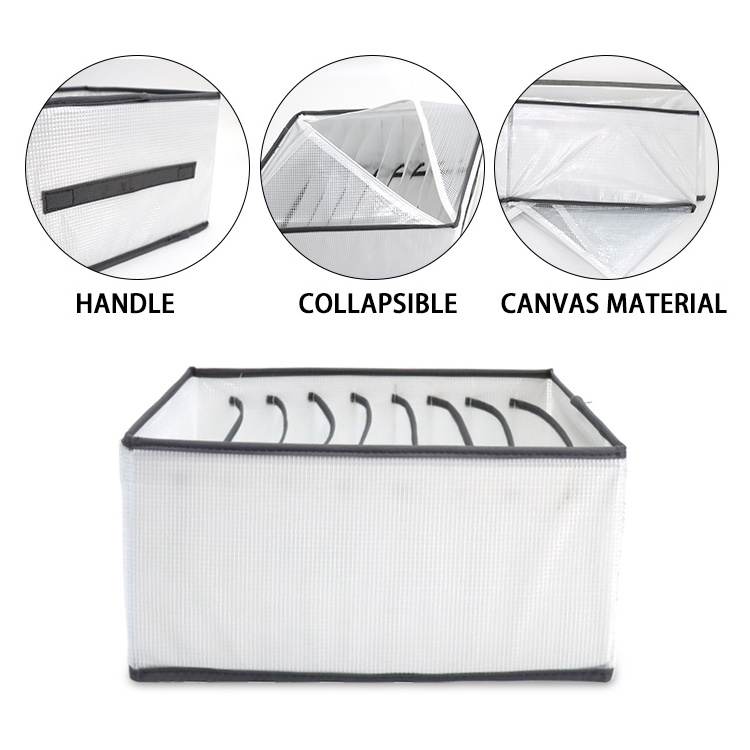 Wardrobe Clothes Organizers 6 Grids for Pants, T-shirt, Dress Stackable Closet Drawer Organizer Storage Bin Container