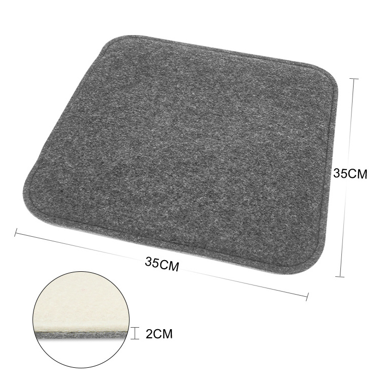 Double Color Chair Cushion Seat Pad Square Pillow 100% Polyester Felt Seat Pad Felt Seat Cushion With Memory Foam