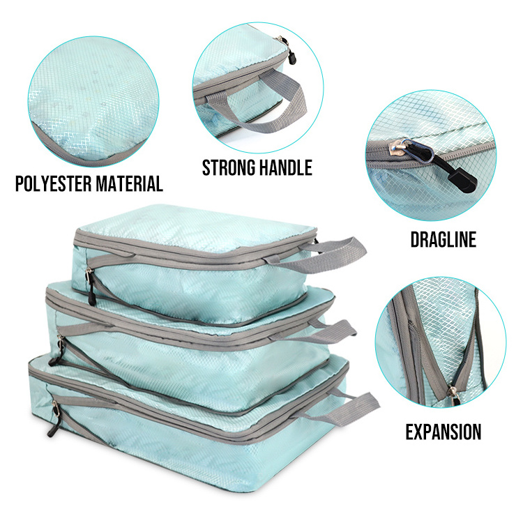 Compression Packing Cube Waterprppf Clothing Storage Bags Packing Cubes Travel Luggage Packing Organizers