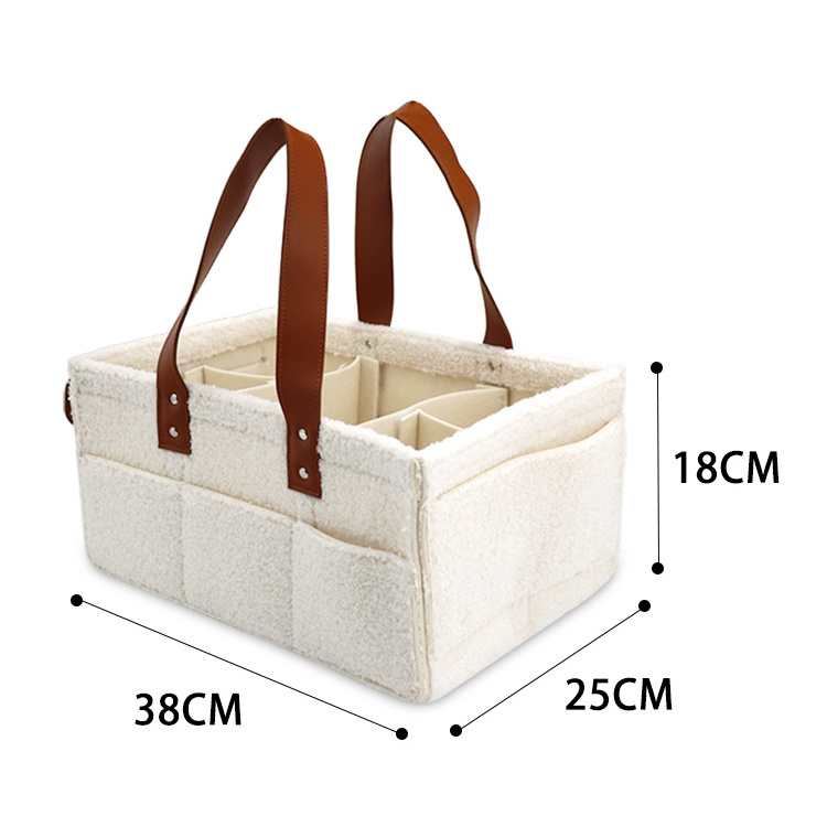 Factory Price Teddy Caddie  Baby Diaper Caddy Bag Soft Baby Diaper Caddy Organizer