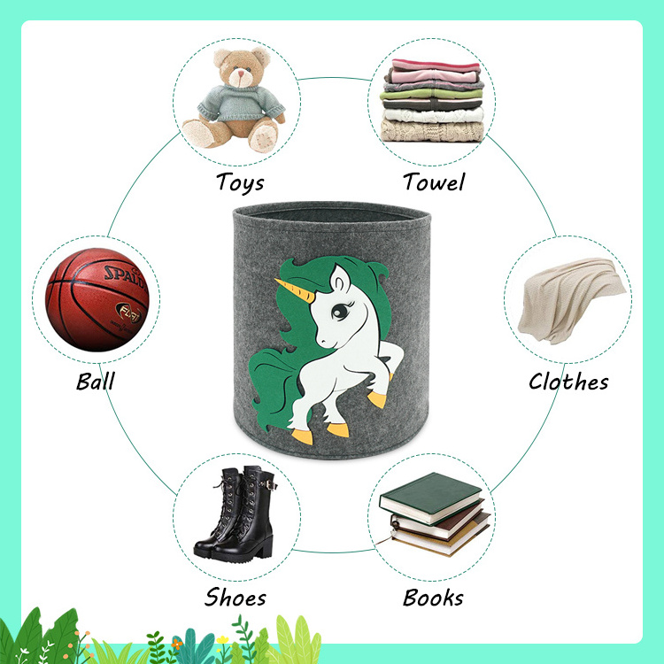 New Design Home Decoration Cute Horse Animal Shape Multifunction Felt Storage Basket