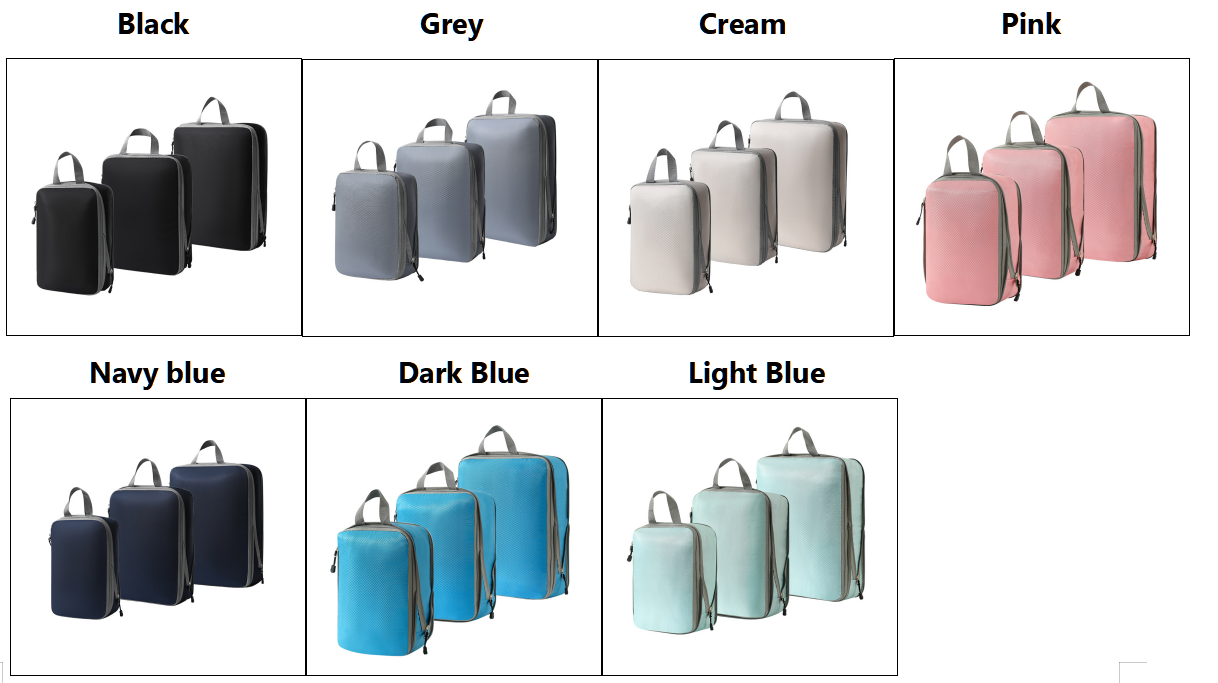 3pcs Travel Luggage Organizer Packing Cubes Set Travel Luggage Organizer Packing Cubes Set