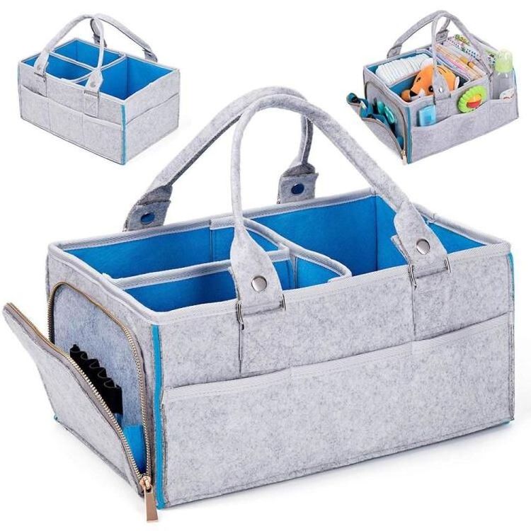 Large Capacity Travel Mummy Bag  Felt Diaper Caddy