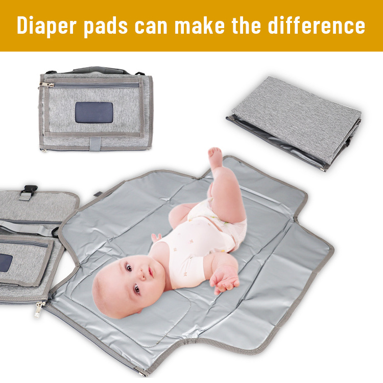 Wholesale Super Soft Portable Changing Pad with Shoulder Strap Detachable Travel Changing Pad For Baby Shower Gifts