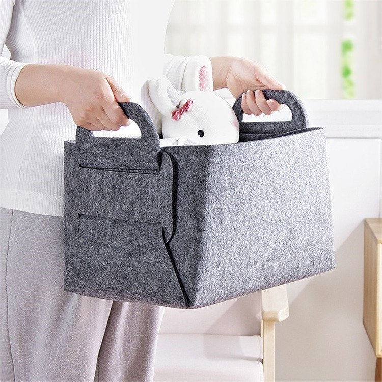 New Design Felt Storage Basket Collapsible Storage Basket Laundry Basket With Handle