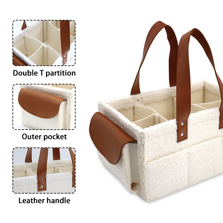 Factory Price Teddy Caddie  Baby Diaper Caddy Bag Soft Baby Diaper Caddy Organizer