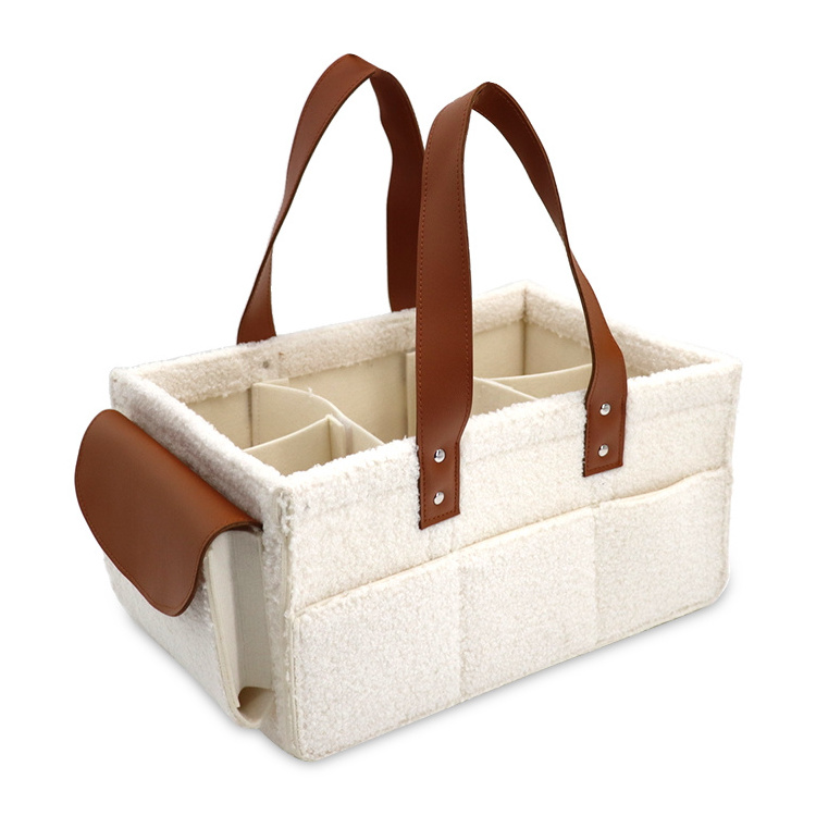 Factory Price Teddy Caddie  Baby Diaper Caddy Bag Soft Baby Diaper Caddy Organizer