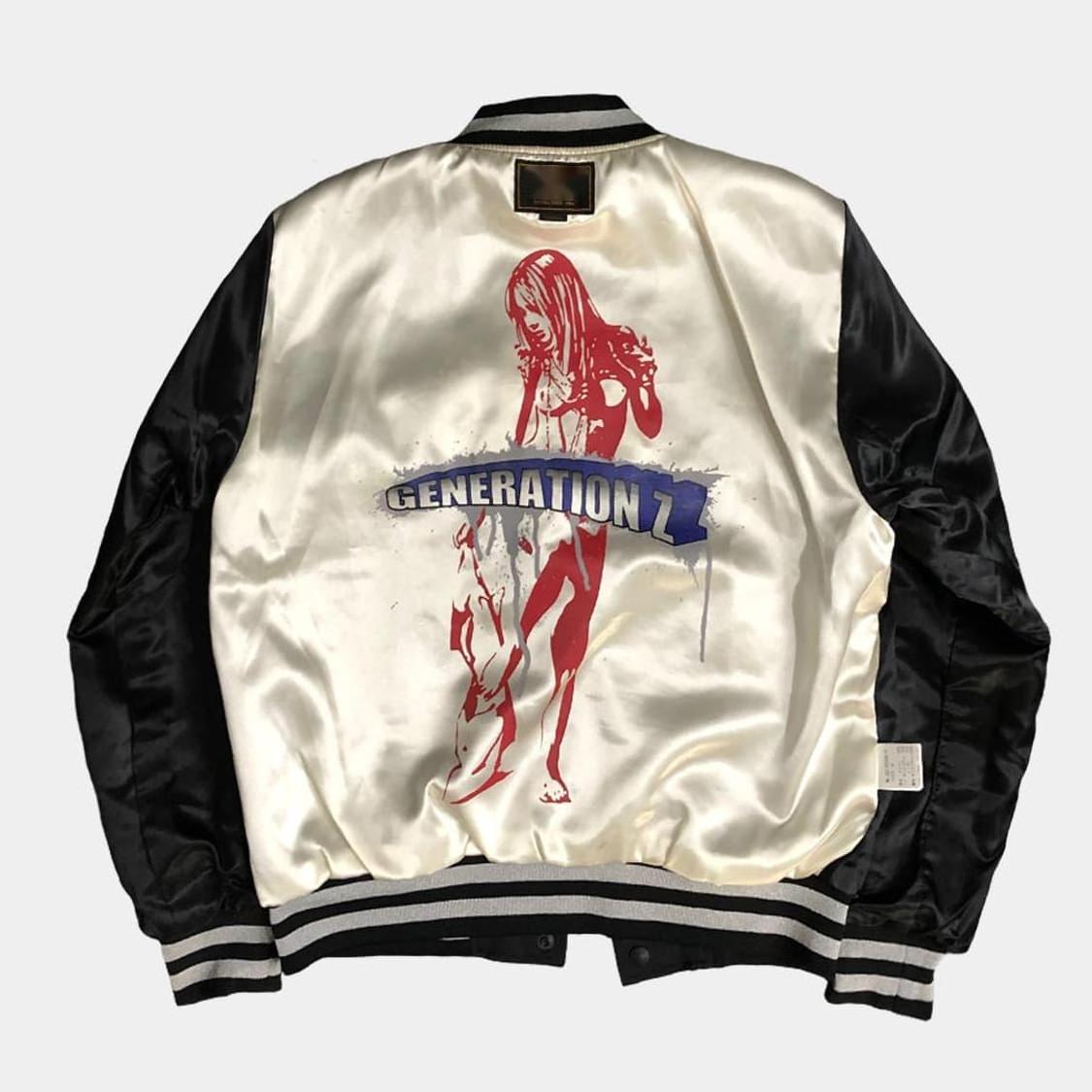 Oem Custom Logo Satin Chenille Embroidered Fabric Striped Label College Cartoon Varsity Flight Bomber Jacket For Men