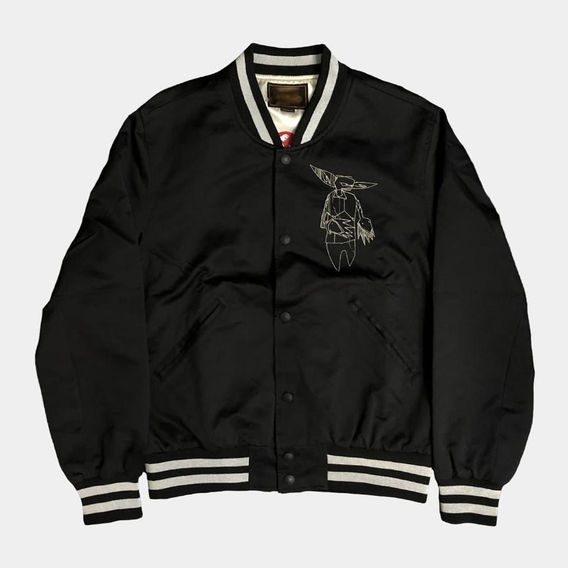 Oem Custom Logo Satin Chenille Embroidered Fabric Striped Label College Cartoon Varsity Flight Bomber Jacket For Men