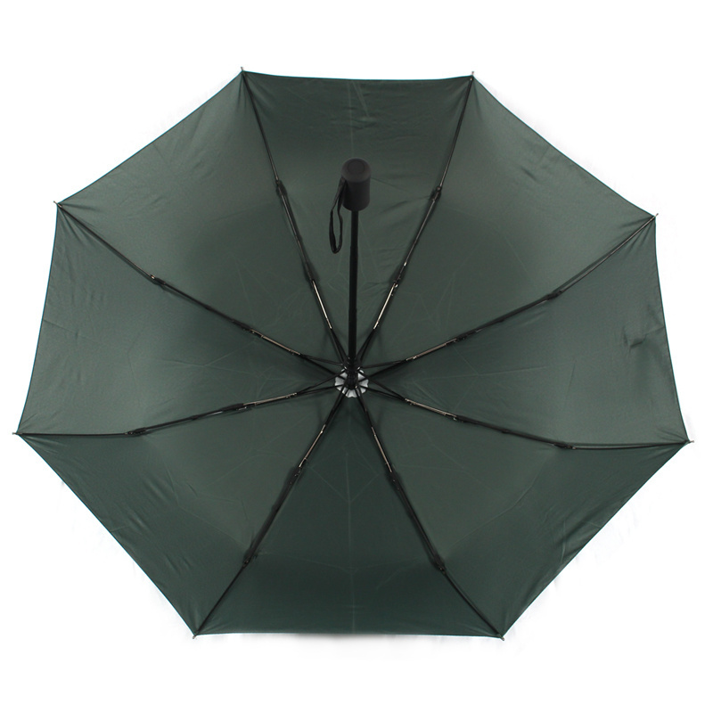 Automatic three fold travel umbrella dark green