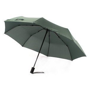 Automatic three fold travel umbrella dark green