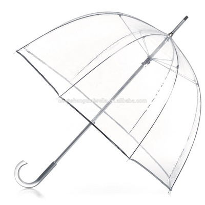 PVC Straight Umbrella Wholesale Transparent Sunny and Rainy Umbrella Cheap Factory Price Automatic Open Clear Dome Adults