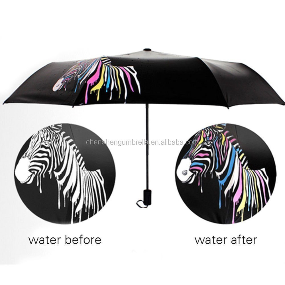 water spray umbrella color change when wet color changing magic umbrella