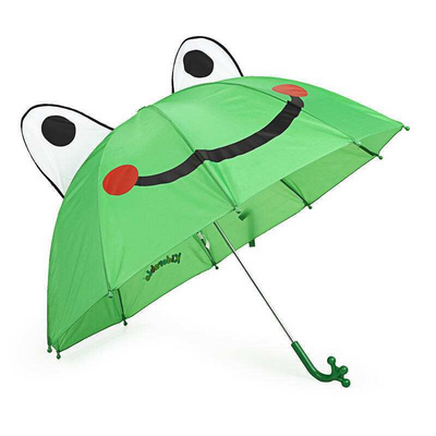 Cute frog design straight cartoon character custom print 3D animal kids umbrella with ears