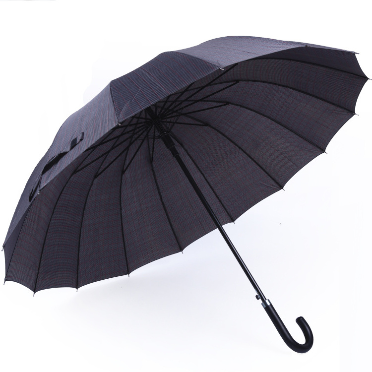 Wholesale cheap manual open black strong rain luxury large straight umbrella