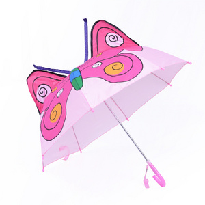 Factory Wholesale Cute Butterfly Small Size 3d Animals Umbrella for Kids