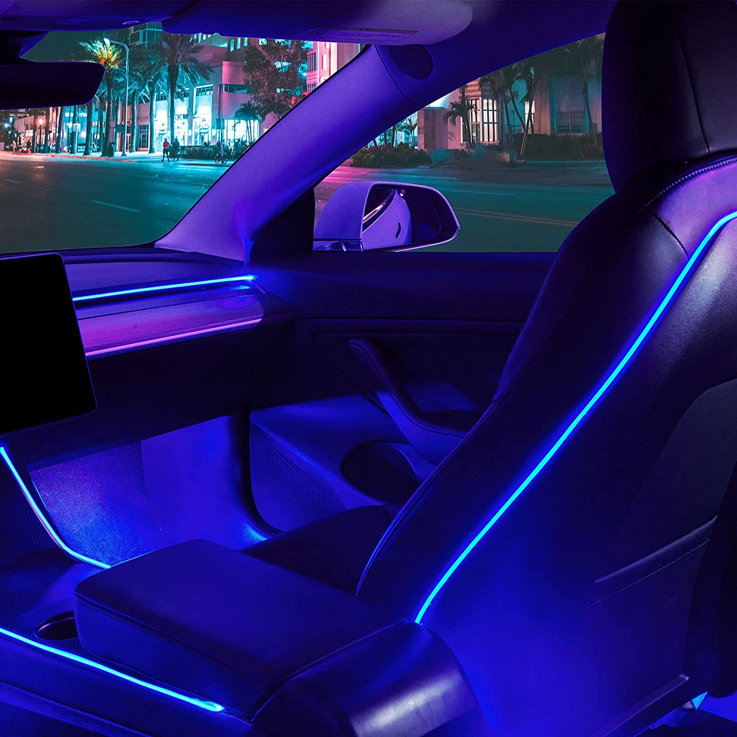 Nestour 2016-2020 Model 3 Y Interior Car ambient Lights (Center Console+Dashboard+Seat Back+4 Foot Lights) customization