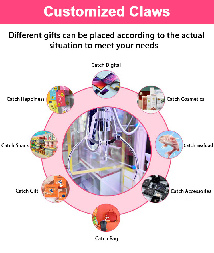 Mini Key Master Prize Gift Coin Operated Game Machine Doll Push Transparent Crane Claw Machine