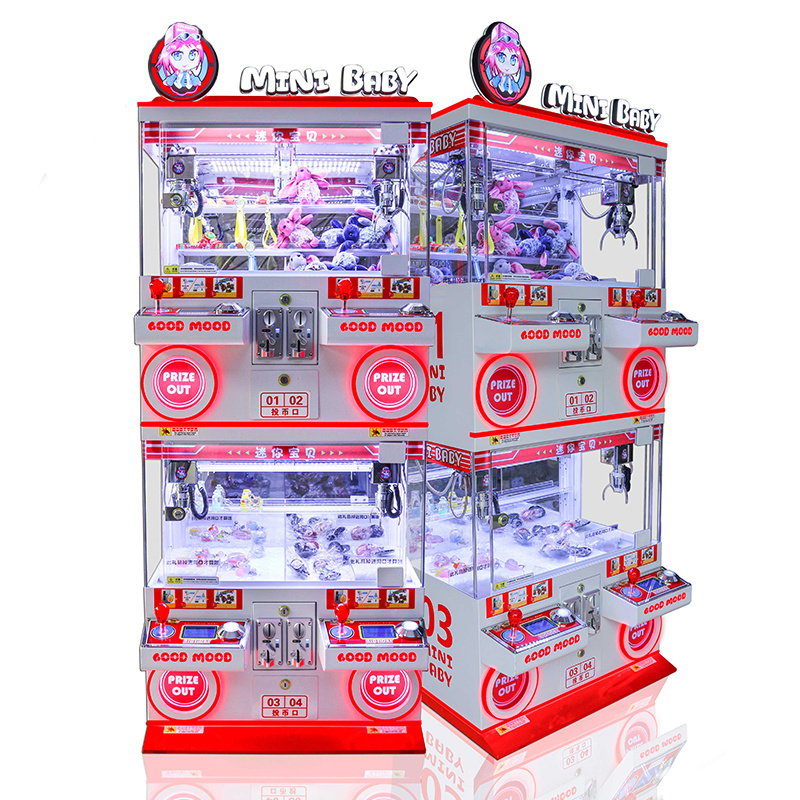 Cheap Arcade Prize Stacker Vending Game Plush Doll Four Play Mini Doll Children's Doll Boutique Key Chain Coin Game Machine