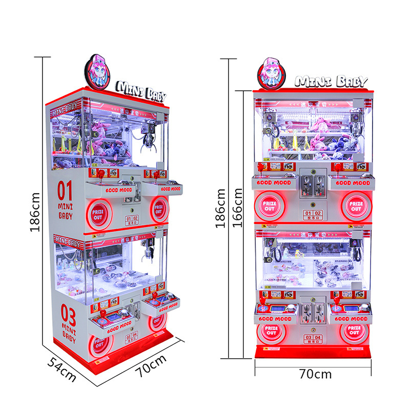 Cheap Arcade Prize Stacker Vending Game Plush Doll Four Play Mini Doll Children's Doll Boutique Key Chain Coin Game Machine