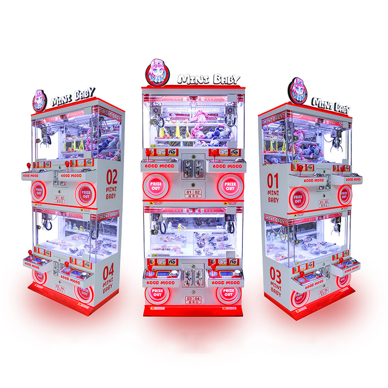 Cheap Arcade Prize Stacker Vending Game Plush Doll Four Play Mini Doll Children's Doll Boutique Key Chain Coin Game Machine