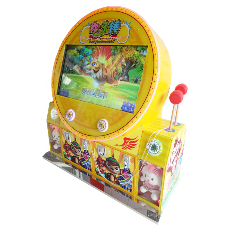 Two player Coin operated video hit games arcade  joy hammer game machine  with ticket redemption or gift