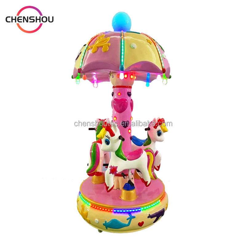 3 Players Mini Fairground Rides Small Carousel Merry Go Round Carousel For Sale