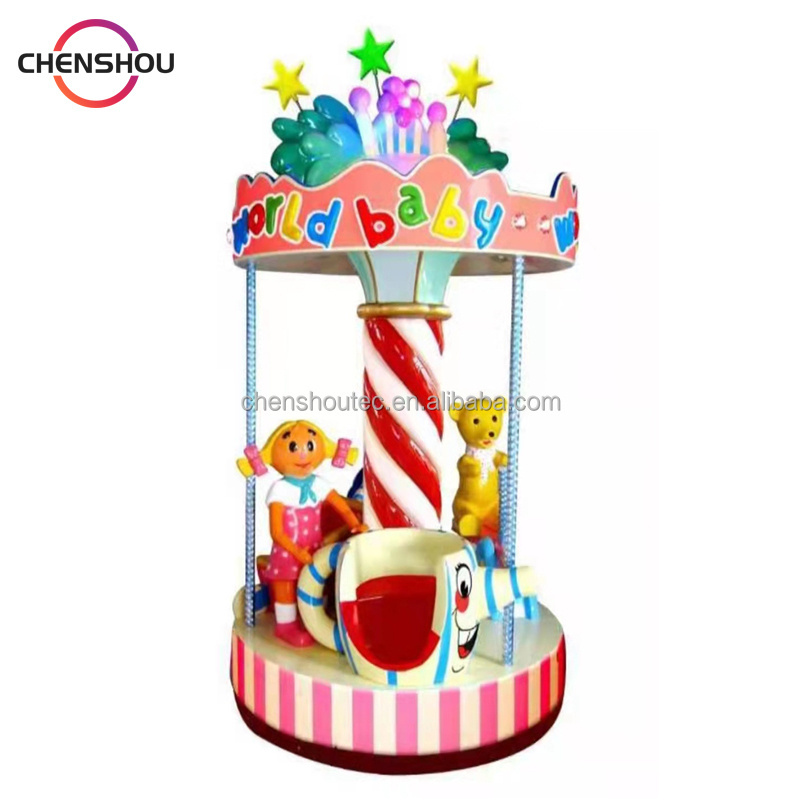 3 Players Mini Fairground Rides Small Carousel Merry Go Round Carousel For Sale