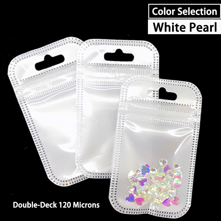 55*90 mm small zipper bags Mini plastic pouch small  poly bag sliver Airtight zippered display pouch zip lock packaging bag