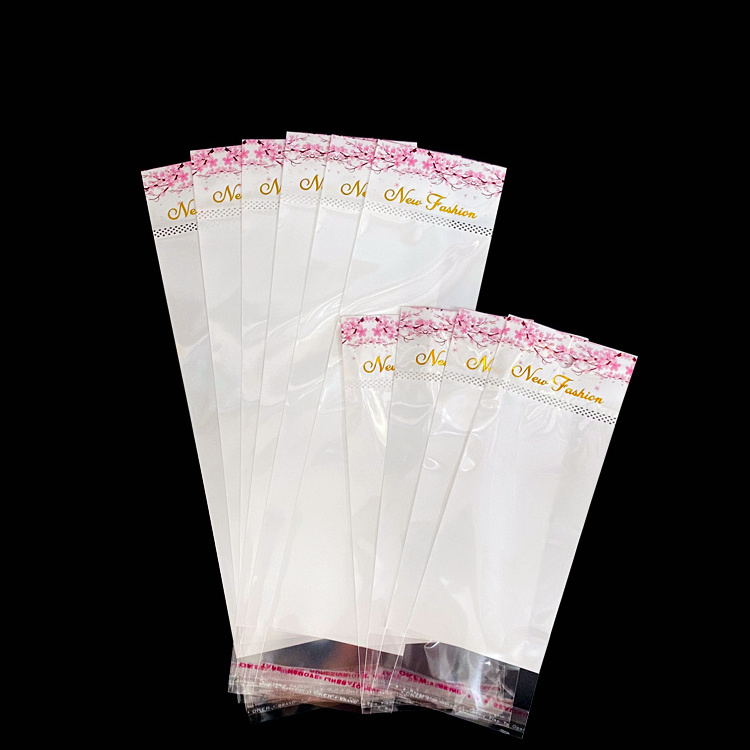 Self adhesive seal plastic bags translucent white materials sleeve for accessories