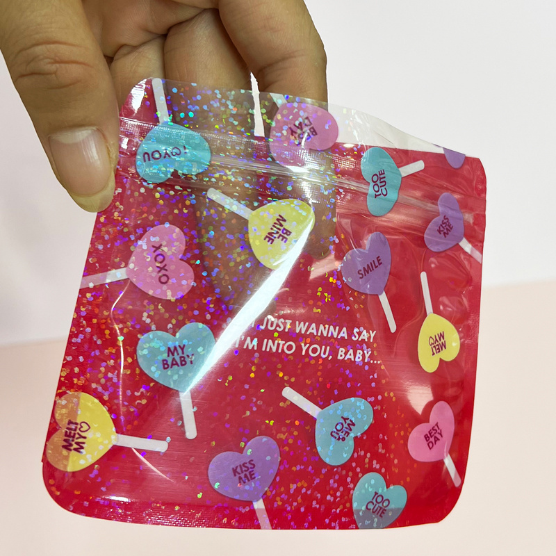 Factory customize printed zip lock pouch packaging for jewelry clear sachet packaging