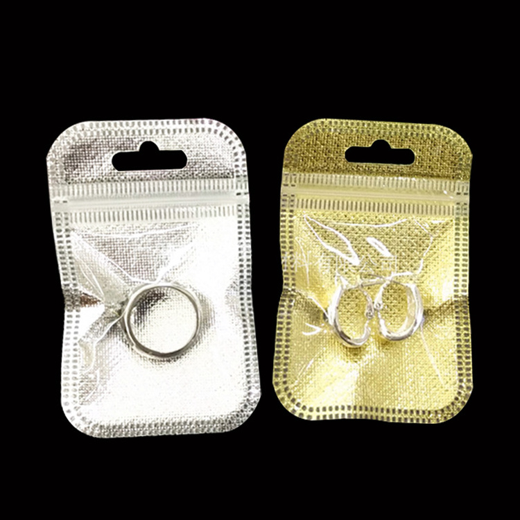 55*90 mm small zipper bags Mini plastic pouch small  poly bag sliver Airtight zippered display pouch zip lock packaging bag