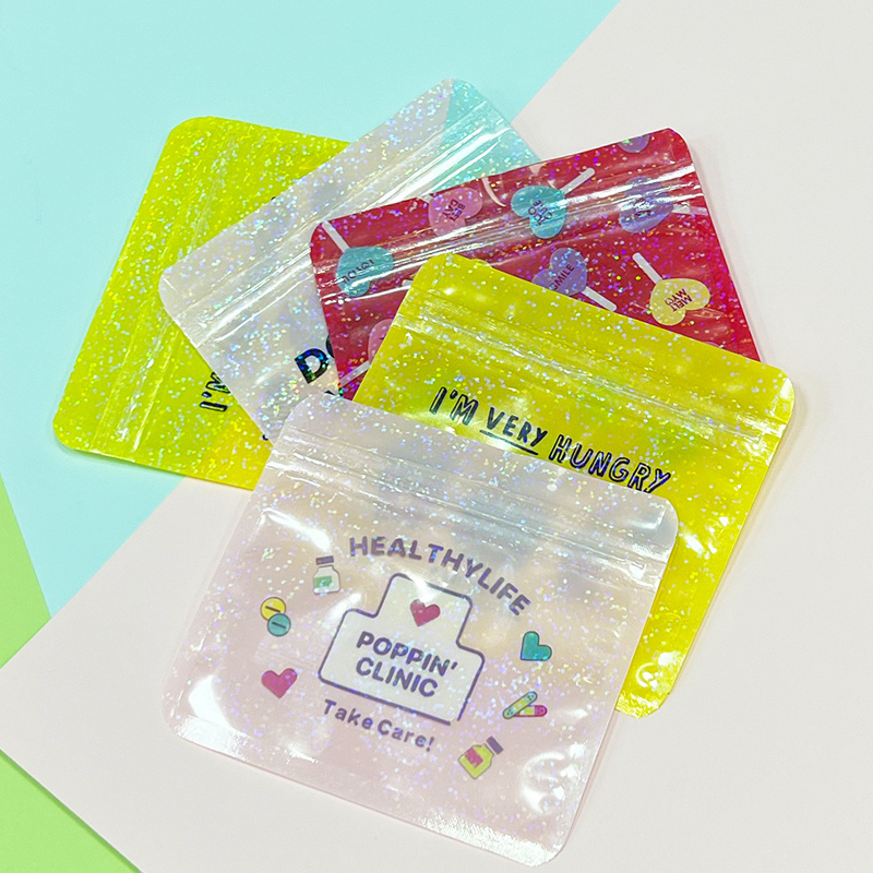 Factory customize printed zip lock pouch packaging for jewelry clear sachet packaging