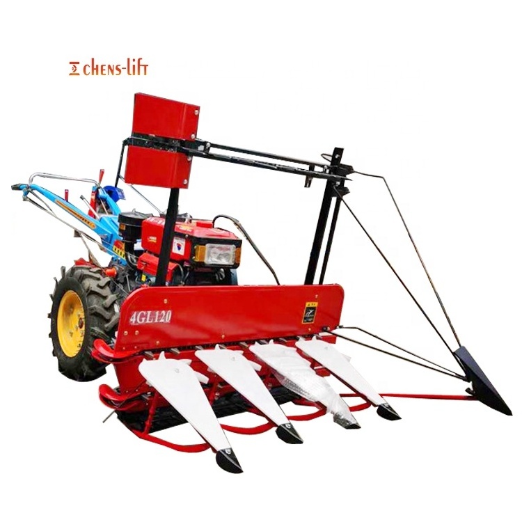 Mini tractor mounted farm elephant grass pepper sweet corn cob lavender soya bean sesame harvester machine for sale