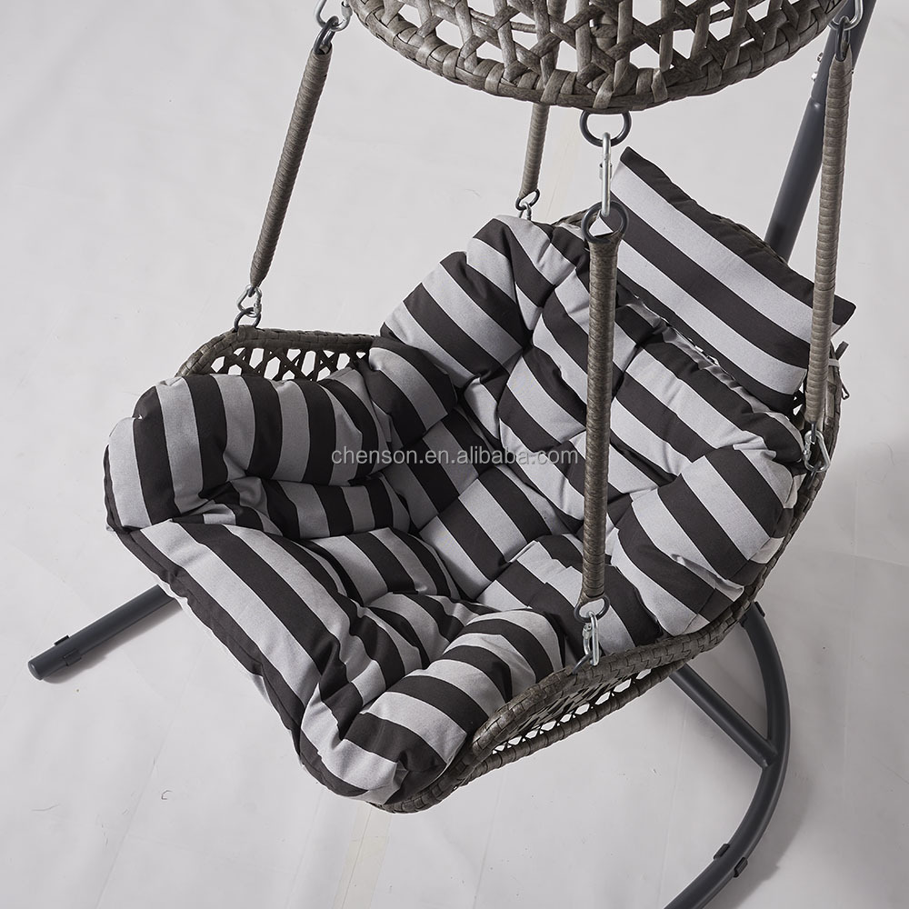 Synthetic Rattan Weaving Garden Swing hanging Chair Plastic Rattan Swing for Promotion Price