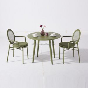 Garden Sacking Steel Chair and Aluminum Round Table Patio Dining Furniture for Party