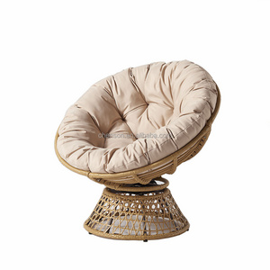 All Weather Outdoor Furniture Garden Wicker Egg Shape Swivel Papasan Chair