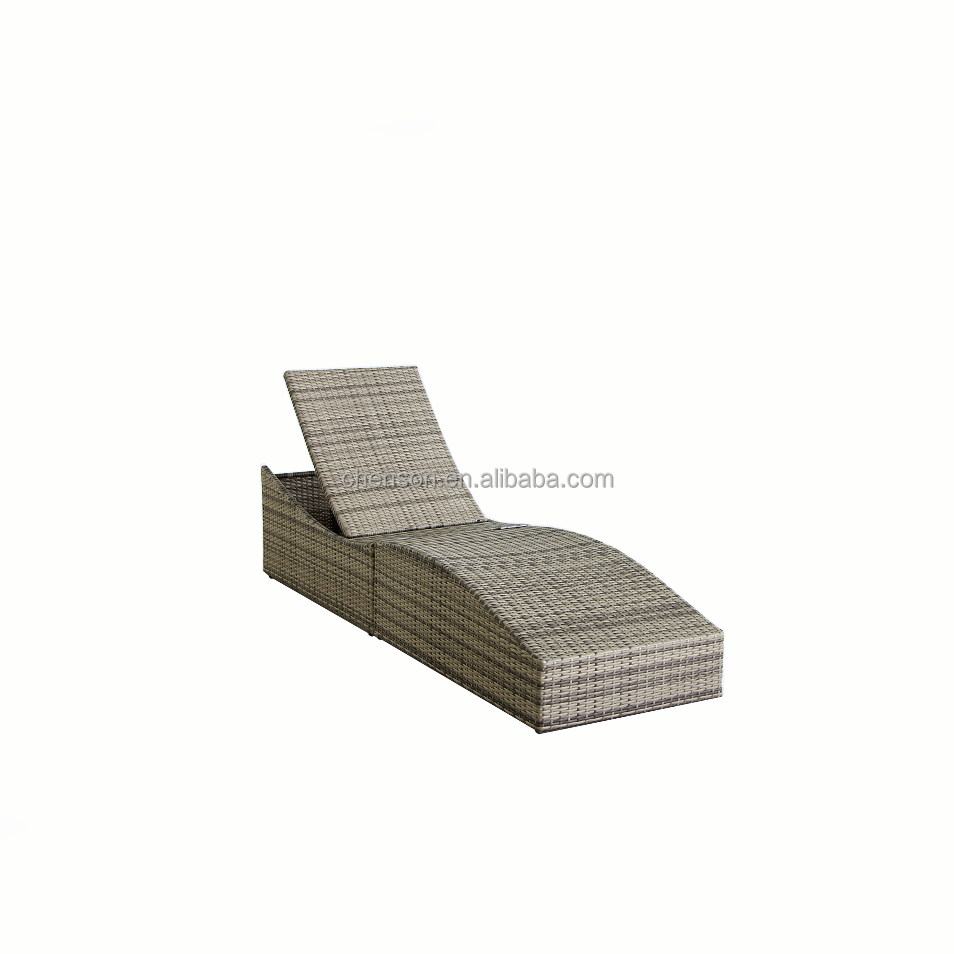 Outdoor furniture chaise folding chair rattan lounge PE wicker chair sun lounge