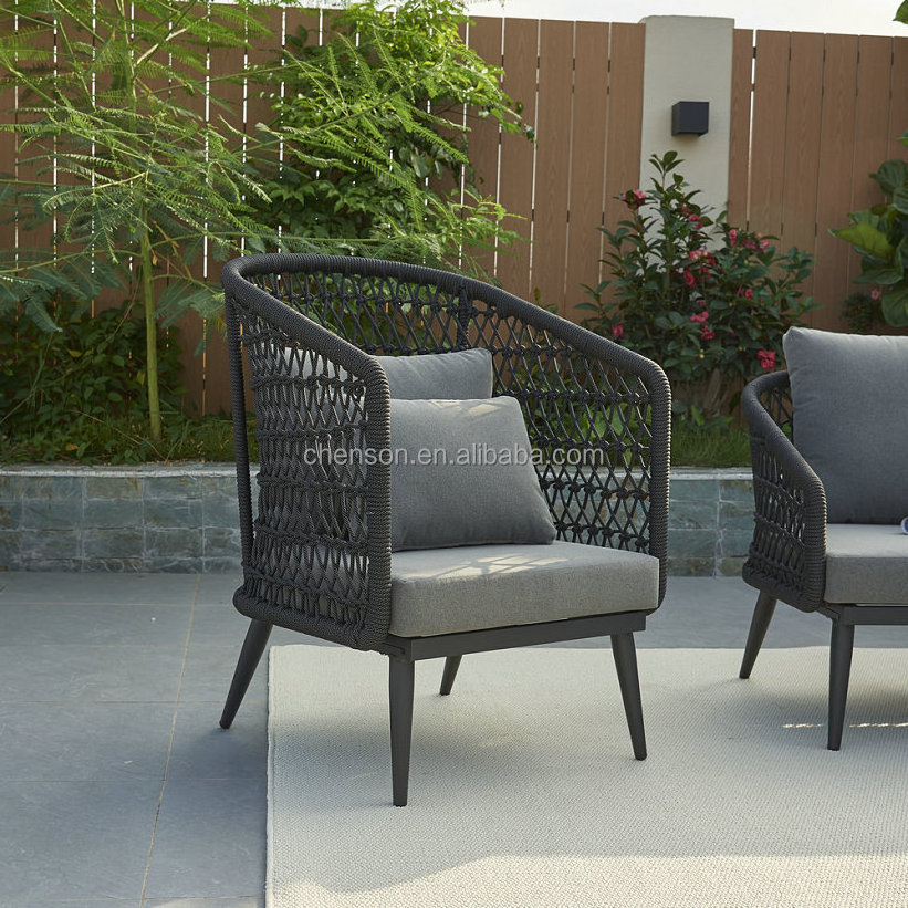 Garden Furniture L Shape Patio Set Special Weaving Rope Hotel Corner Sofa